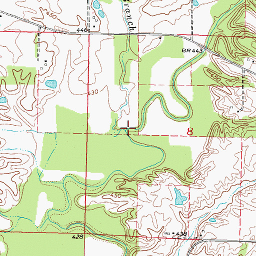 Topographic Map of Slade Branch, IL