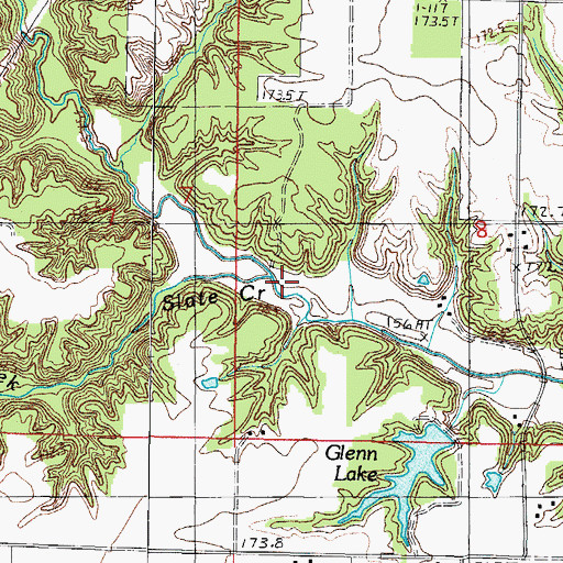 Topographic Map of Slate Creek, IL