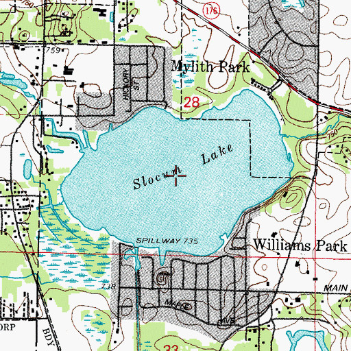 Topographic Map of Slocum Lake, IL