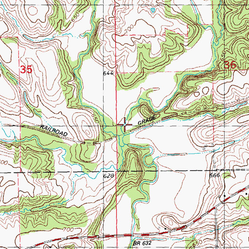 Topographic Map of Slug Run, IL