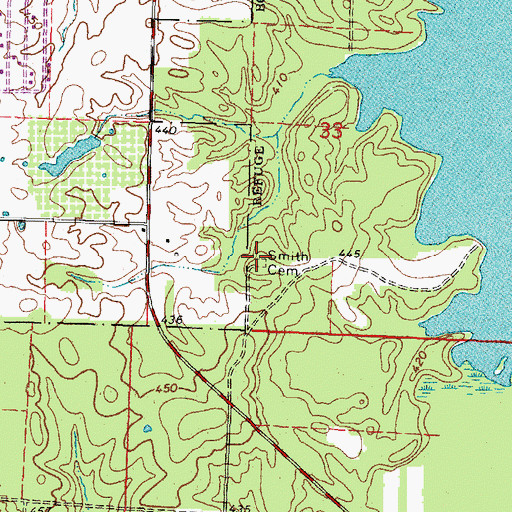 Topographic Map of Smith Cemetery, IL