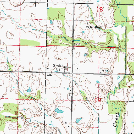 Topographic Map of Smith Cemetery, IL