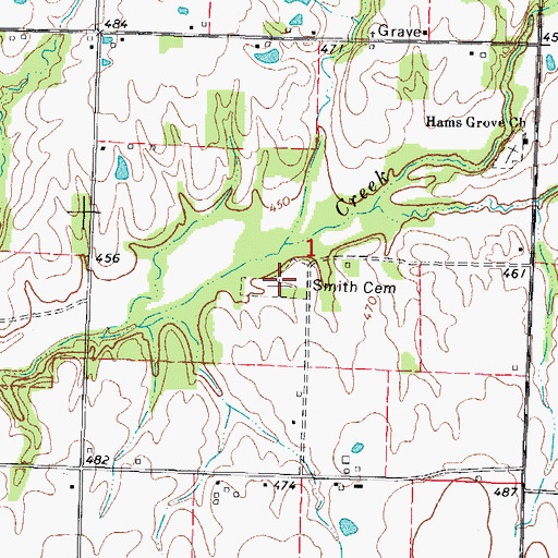 Topographic Map of Smith Cemetery, IL