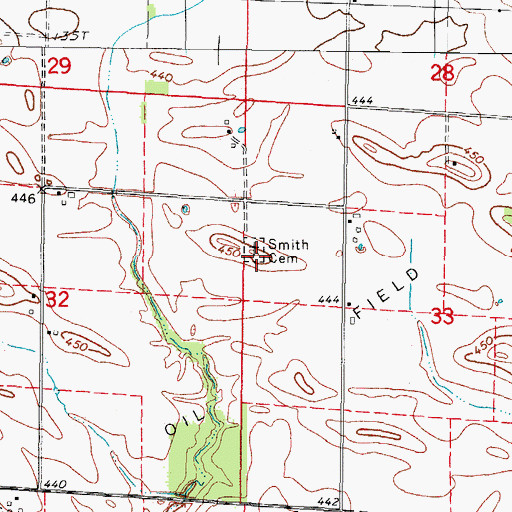 Topographic Map of Smith Cemetery, IL