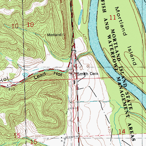 Topographic Map of Smith Cemetery, IL