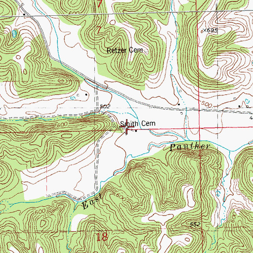 Topographic Map of Smith Cemetery, IL