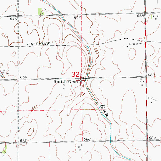 Topographic Map of Smith Cemetery, IL