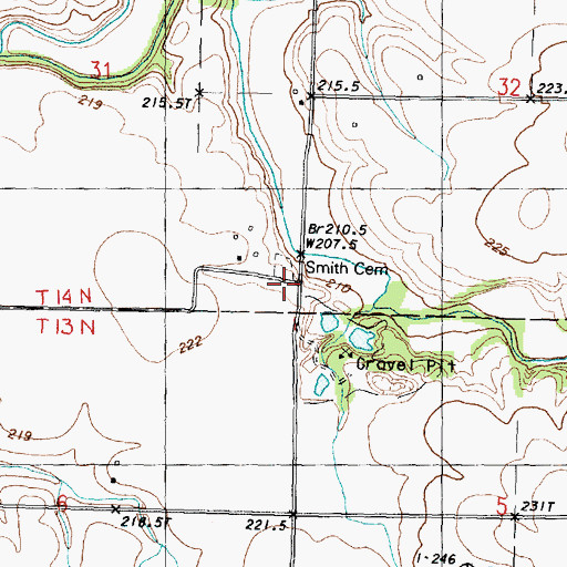 Topographic Map of Smith Cemetery, IL