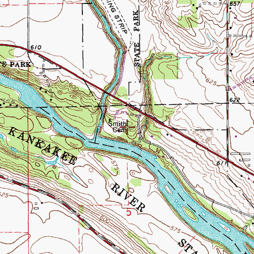 Topographic Map of Smith Cemetery, IL