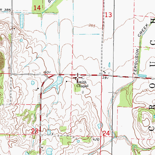 Topographic Map of Smith Chapel, IL