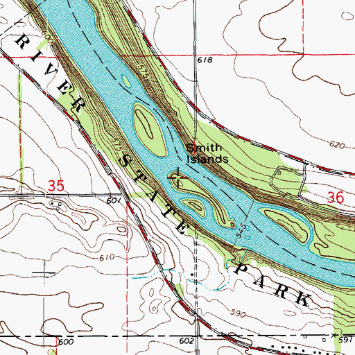 Topographic Map of Smith Islands, IL