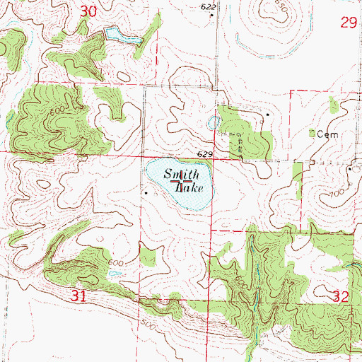 Topographic Map of Smith Lake, IL