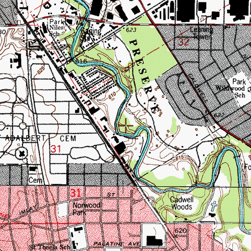 Topographic Map of Smith Woods, IL