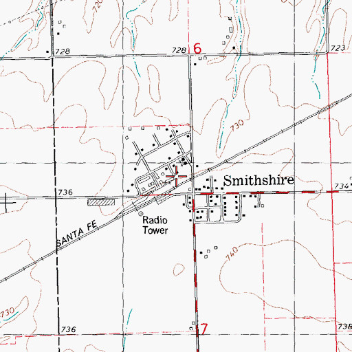 Topographic Map of Smithshire, IL