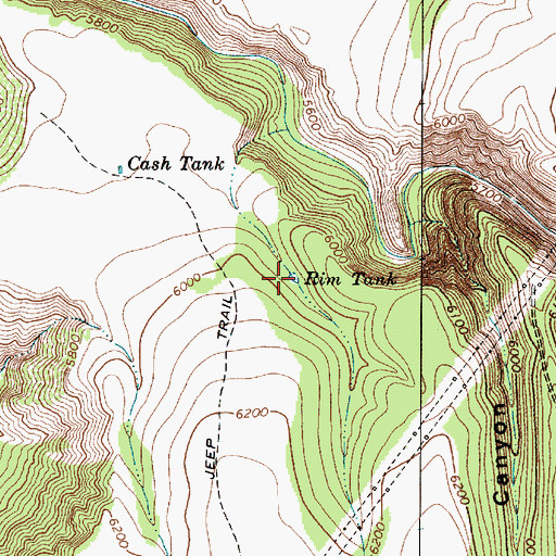 Topographic Map of Rim Tank, AZ