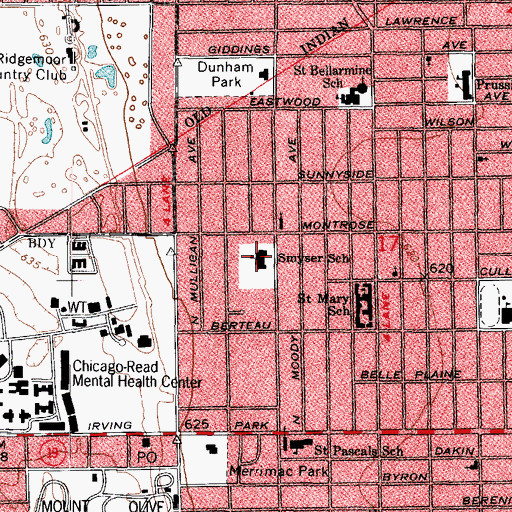 Topographic Map of Smyser Elementary School, IL