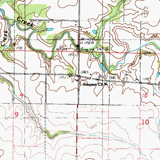 Topographic Map of Smysor School (historical), IL