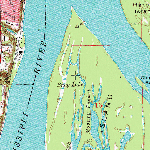 Topographic Map of Snag Lake, IL