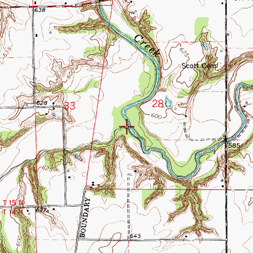 Topographic Map of Snake Creek, IL