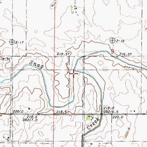 Topographic Map of Snake Creek, IL