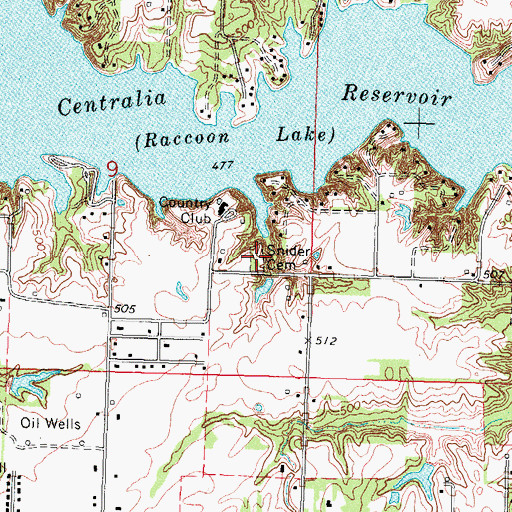 Topographic Map of Snyder Cemetery, IL