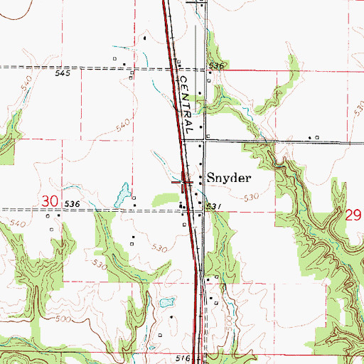 Topographic Map of Snyder, IL