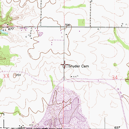 Topographic Map of Snider Cemetery, IL