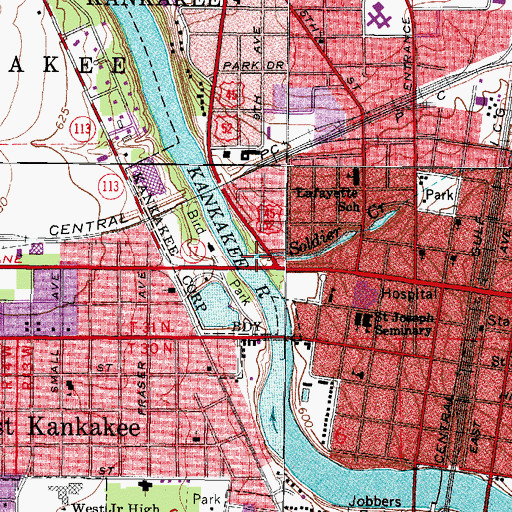 Topographic Map of Soldier Creek, IL