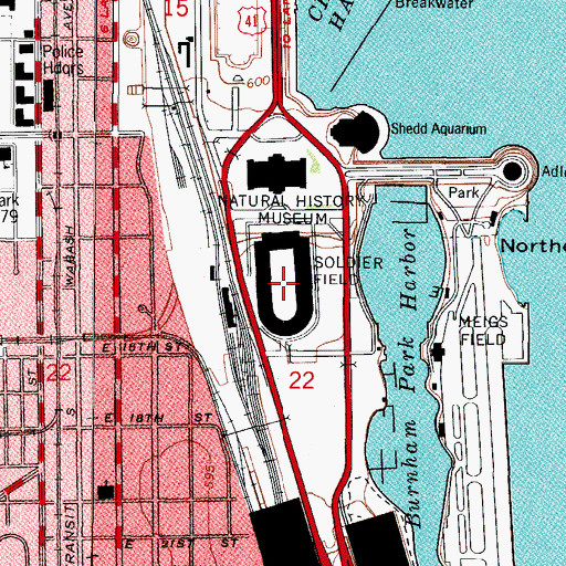 Topographic Map of Soldier Field, IL