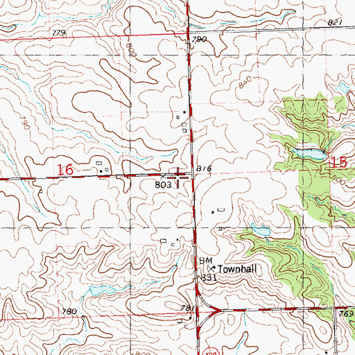 Topographic Map of Sole School (historical), IL