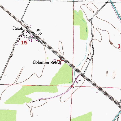 Topographic Map of Solomon School, IL