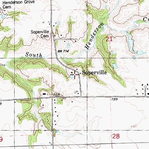 Topographic Map of Soperville, IL