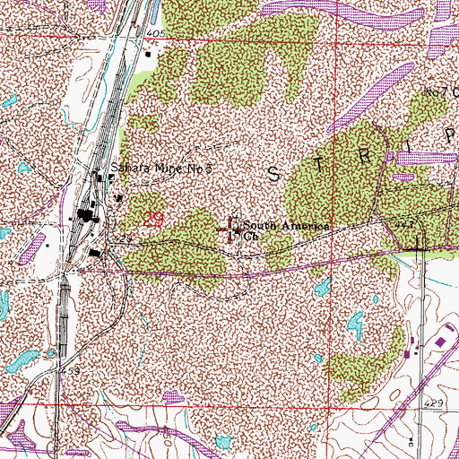 Topographic Map of South America Church, IL