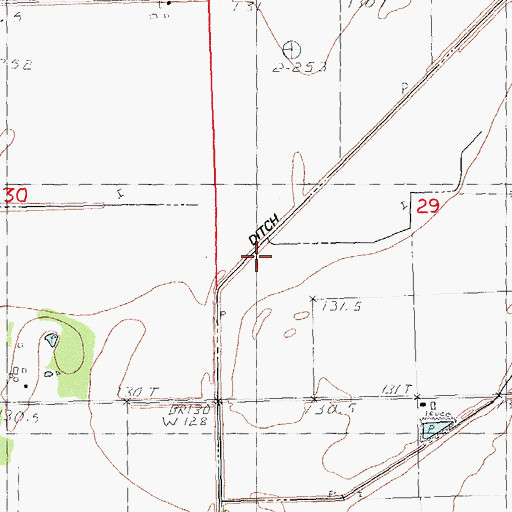 Topographic Map of South Beardstown Ditch, IL