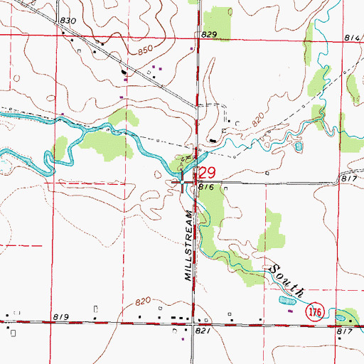 Topographic Map of South Branch Kishwaukee River, IL