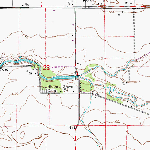 Topographic Map of South Branch Rock Creek, IL