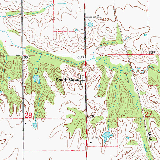 Topographic Map of South Basco Cemetery, IL
