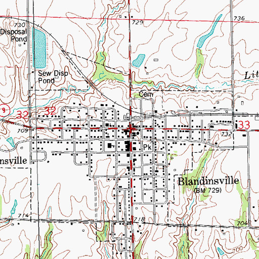 Topographic Map of South Cemetery, IL