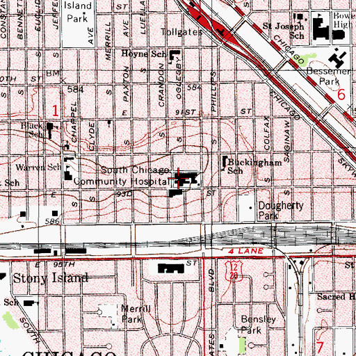 Topographic Map of Advocate Trinity Hospital, IL