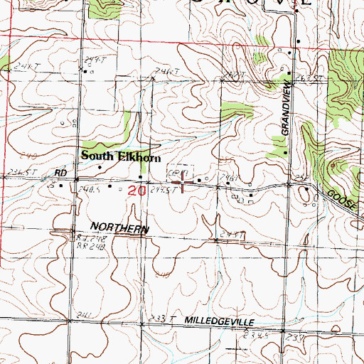 Topographic Map of South Elkhorn, IL