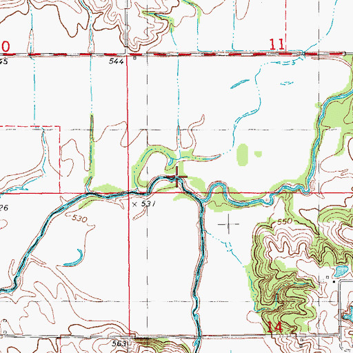 Topographic Map of South Fork Bear Creek, IL