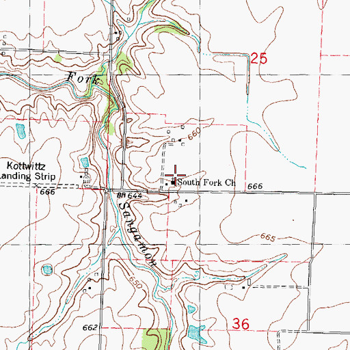 Topographic Map of South Fork United Methodist Church, IL