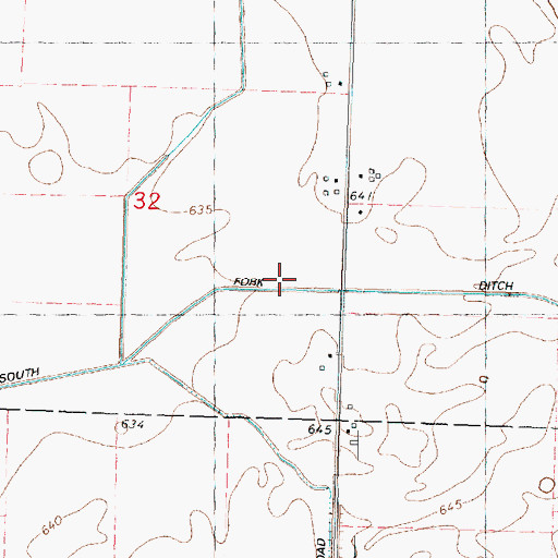 Topographic Map of South Fork Ditch, IL