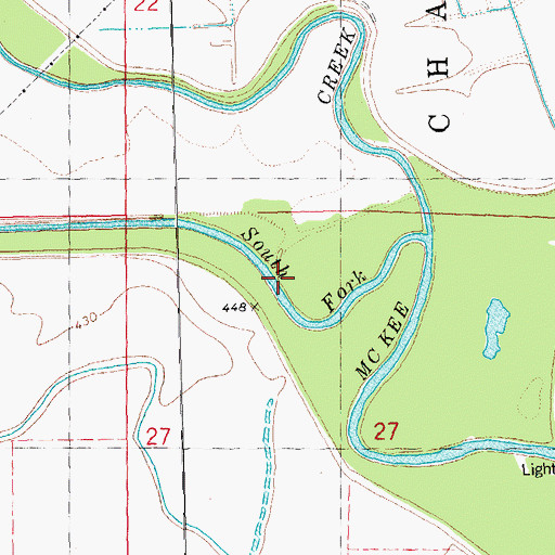 Topographic Map of South Fork McKee Creek, IL