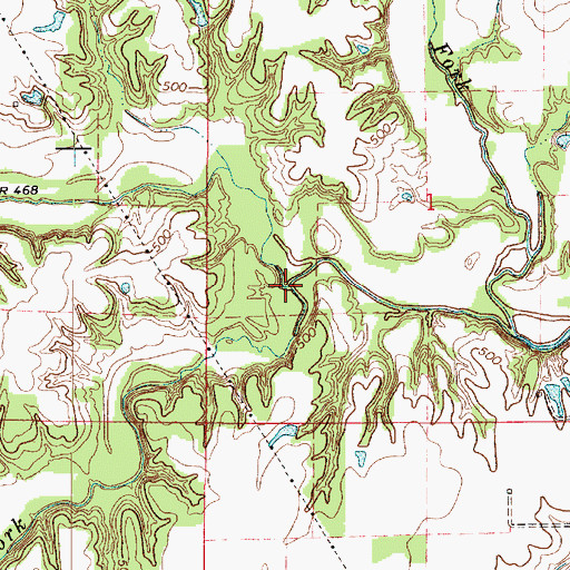 Topographic Map of South Fork Raccoon Creek, IL