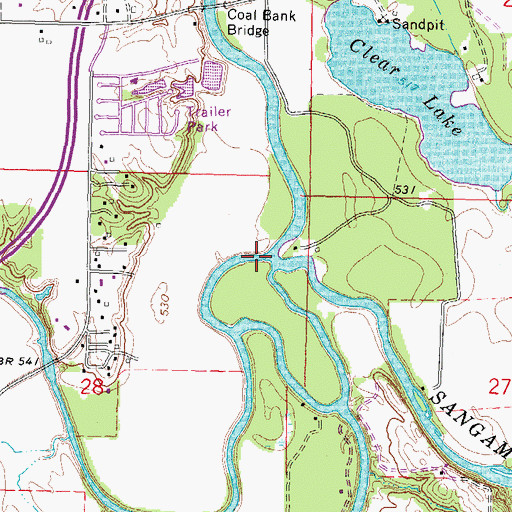 Topographic Map of South Fork Sangamon River, IL