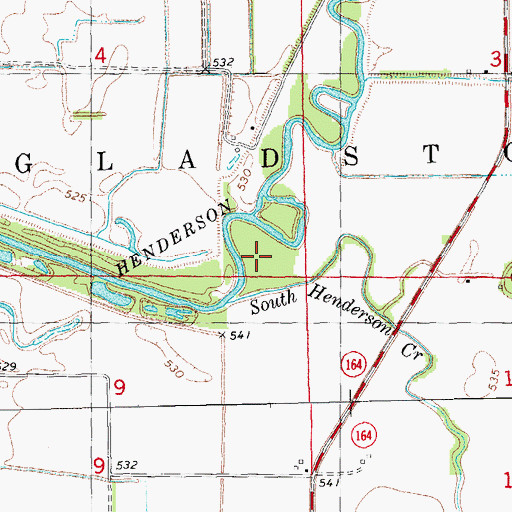 Topographic Map of South Henderson Creek, IL