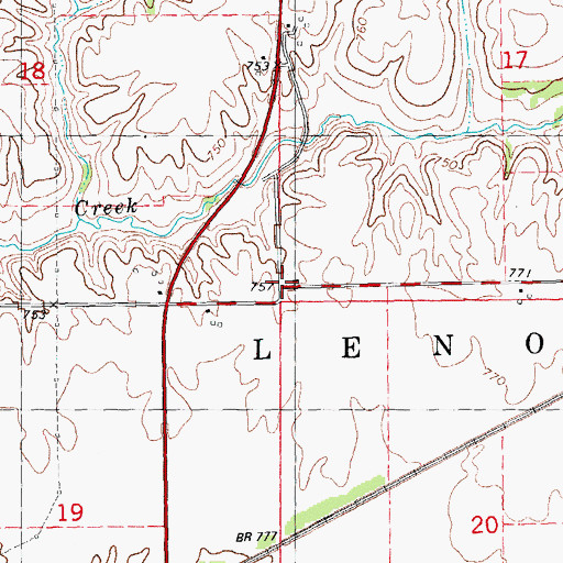 Topographic Map of South Henderson School (historical), IL