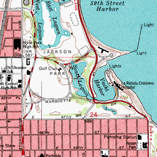 Topographic Map of South Lagoon, IL