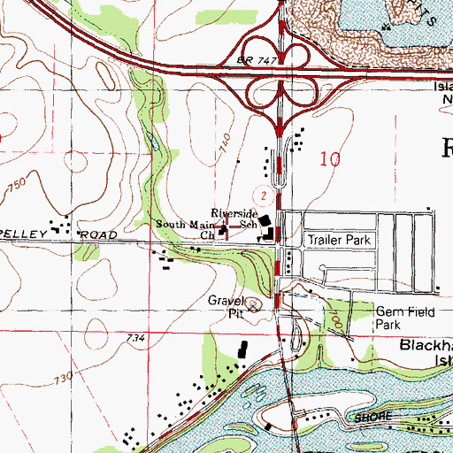 Topographic Map of South Main Church, IL
